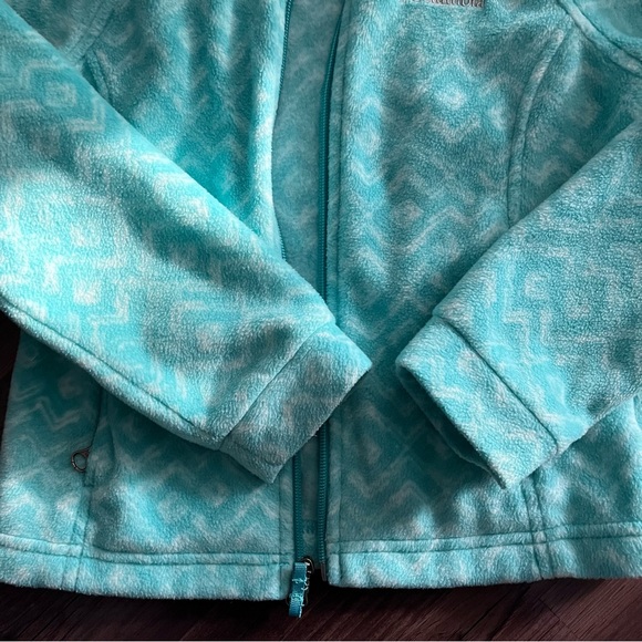 Teal Columbia Girls Fleece Zip Up Jacket - Picture 6 of 6